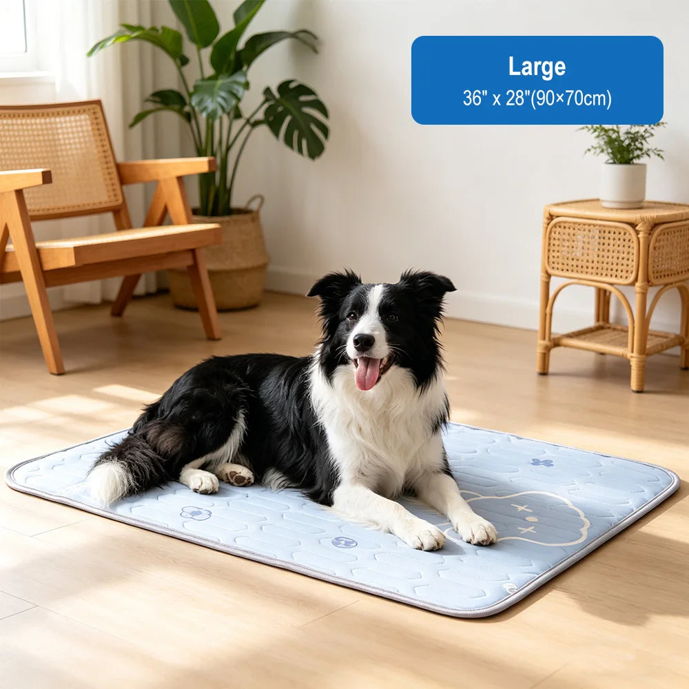 Manta Refrescante para Mascotas | Cama Fría de Seda Helada para Perros y Gatos | 3 Tallas